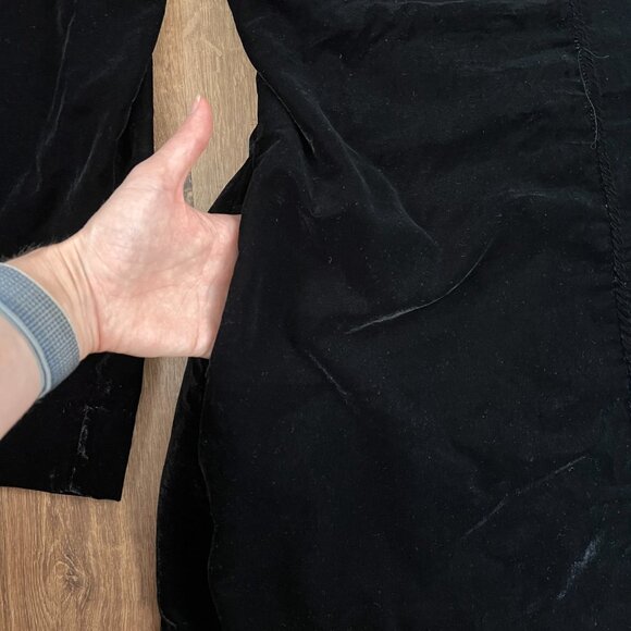 NEW Free People Black Velvet Open Back Chelsea Long Sleeve Mini Dress Sz L - Picture 10 of 16